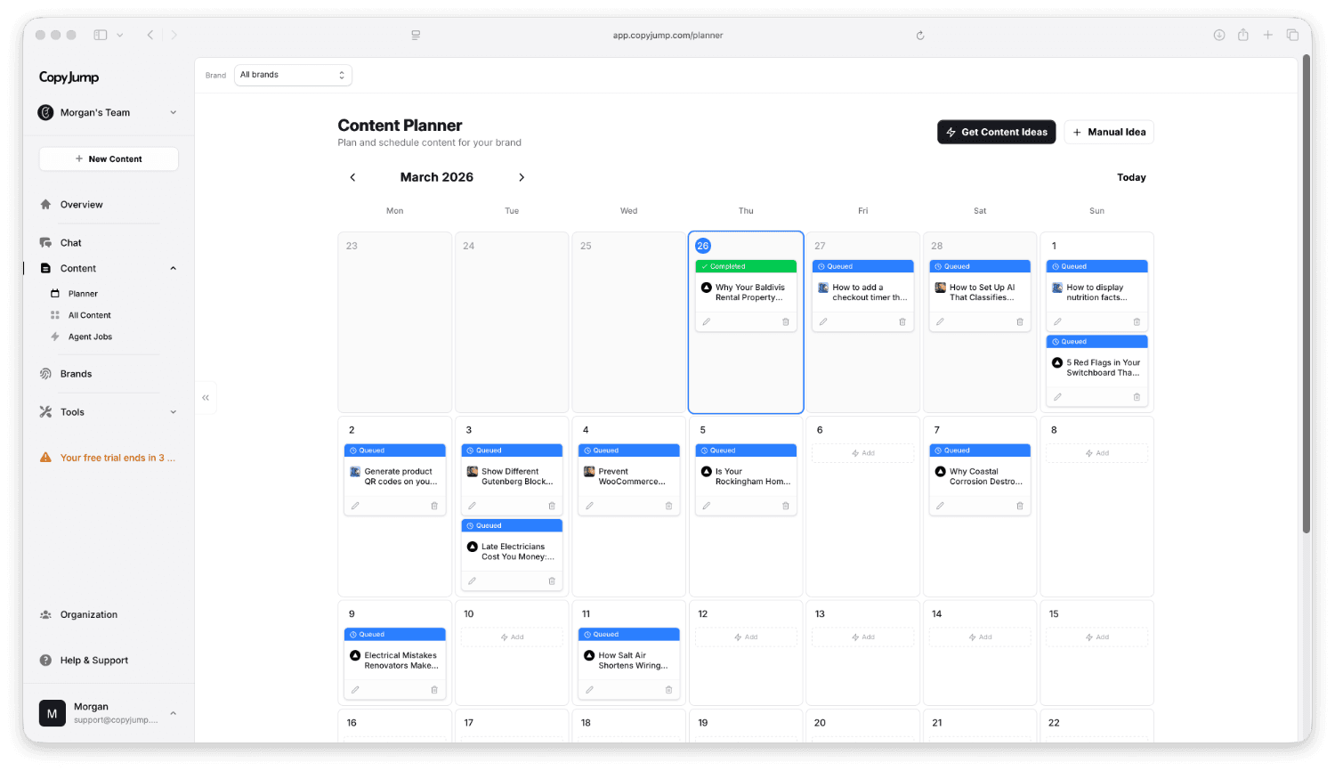 CopyJump Content Calendar Showcase