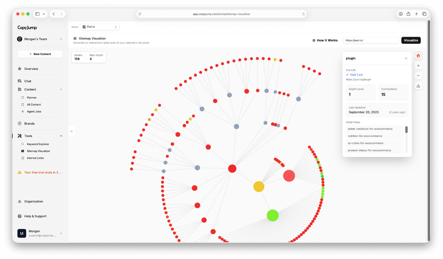 Content architecture and topic cluster visualisation