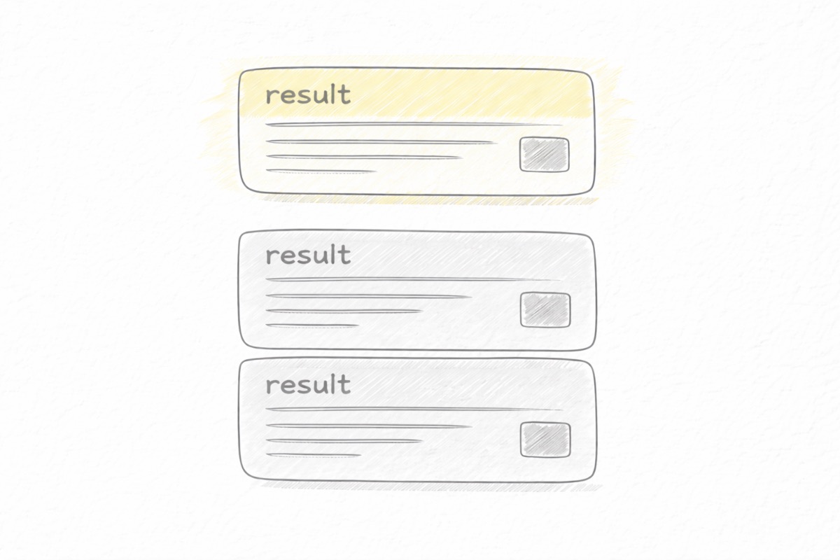 Search result listing with the title and description highlighted for on-page SEO optimization
